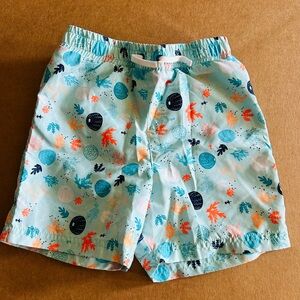 Colorful Coral Print Swim Shorts